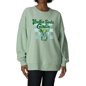 �A�j���L�����N�^�[ ���f�B�[�X �g�b�v�X T�V���c �X�E�F�b�g �t���[�X Licensed Character Women's Vodka Soda Girlie Oversized Fleece Crew Sweatshirt Seafoam