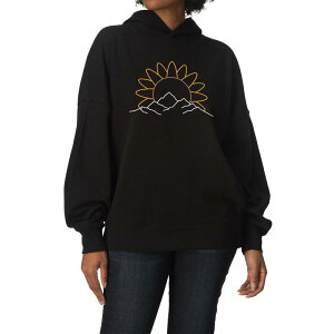 �A�j���L�����N�^�[ ���f�B�[�X �g�b�v�X T�V���c �X�E�F�b�g �t���[�X �p�[�J�[ Licensed Character Women'sunflower Mountain Oversized Fleece Hoodie Sweatshirt Black �u���b�N