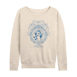 �A�j���L�����N�^�[ ���f�B�[�X �g�b�v�X T�V���c ���B���e�[�W �p�C�� Licensed Character Women's Marilyn Monroe Coquette Vintage Frame French Terry Long Sleeve Tee Beige �x�[�W��