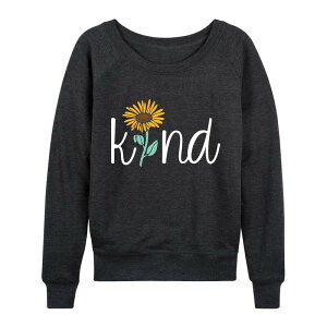 �A�j���L�����N�^�[ ���f�B�[�X �g�b�v�X T�V���c �p�C�� Licensed Character Women's Kind Sunflower French Terry Long Sleeve Tee Heather Charcoal �`���R�[��