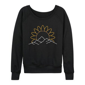 �A�j���L�����N�^�[ ���f�B�[�X �g�b�v�X T�V���c �p�C�� Licensed Character Women'sunflower Mountain French Terry Long Sleeve Tee Black �u���b�N