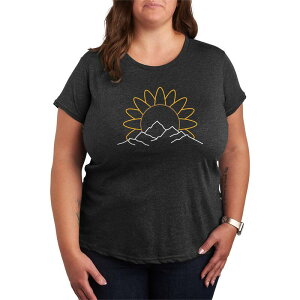 �A�j���L�����N�^�[ ���f�B�[�X �g�b�v�X T�V���c �v���X�T�C�Y �O���t�B�b�N Licensed Character Plusize Sunflower Mountain Graphic Tee Heather Charcoal �`���R�[��