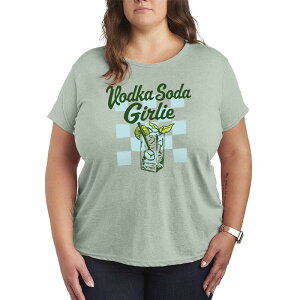 �A�j���L�����N�^�[ ���f�B�[�X �g�b�v�X T�V���c �v���X�T�C�Y �O���t�B�b�N Licensed Character Plusize Vodka Soda Girlie Graphic Tee Heather Sea Foam �w�U�[