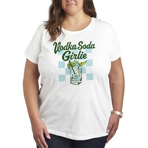 �A�j���L�����N�^�[ ���f�B�[�X �g�b�v�X T�V���c �v���X�T�C�Y �O���t�B�b�N Licensed Character Plusize Vodka Soda Girlie Graphic Tee White �z���C�g
