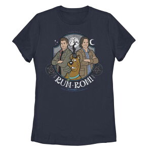 �A�j���L�����N�^�[ ���f�B�[�X �g�b�v�X T�V���c �O���t�B�b�N Licensed Character Juniors' Scooby-Doo Scoobynatural Ruh-Roh Group Graphic Tee Navy �l�C�r�[