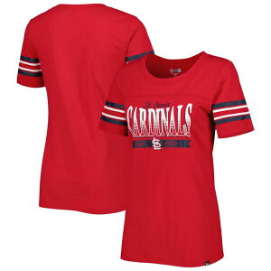 �j���[�G�� ���f�B�[�X �g�b�v�X T�V���c Women's New Era Red St. Louis Cardinals Team Stripe T-Shirt Crd Red ���b�h