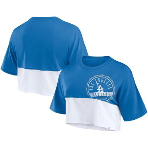 �A���u�����f�b�h ���f�B�[�X �g�b�v�X T�V���c �N���b�v�h Unbranded Women's Fanatics Branded Royal/White Los Angeles Dodgers Color Split Boxy Cropped T-Shirt Lad Blue �u���[
