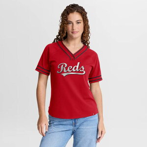 �t�@�i�e�B�N�X ���f�B�[�X �g�b�v�X T�V���c V�l�b�N Women's Fanatics Red Cincinnati Reds Diva Race Ahead Raglan V-Neck T-Shirt Red ���b�h
