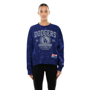 �j���[�G�� ���f�B�[�X �g�b�v�X T�V���c �X�E�F�b�g Women's New Era Royalos Angeles Dodgers Throwback Oversized Boxy Sweatshirt Lad Blue �u���[