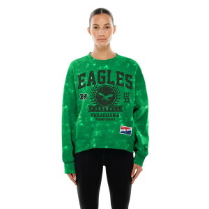 �j���[�G�� ���f�B�[�X �g�b�v�X T�V���c �X�E�F�b�g Women's New Era Kelly Green Philadelphia Eagles Throwback Oversized Boxy Sweatshirt Eagreen �O���[��
