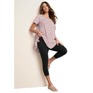 ���A�}���Y ���f�B�[�X �g�b�v�X T�V���c �v���X�T�C�Y �R�b�g�� Roaman's Women's Plusize Cotton Ultimate Scoopneck Swing Tunic Blush Black Dots �u���b�N