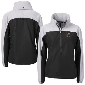 �J�b�^�[�A���h�o�b�N ���f�B�[�X �g�b�v�X T�V���c �W���P�b�g Women's Cutter & Buck Black Cleveland Browns Charter Eco Recycled Half-Zip Hooded Anorak Jacket Brn Black �u���b�N