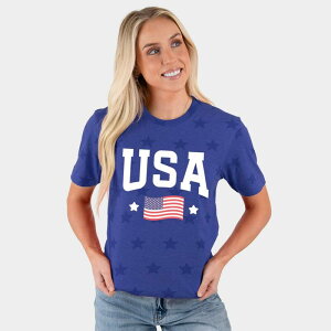 Simply Sage Market ���f�B�[�X �g�b�v�X T�V���c Simply Sage Market USArched Flag - Women'short Sleeve Star Tee Royal