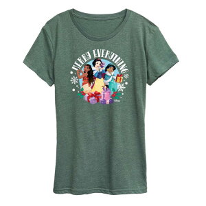 �f�B�Y�j�[ ���f�B�[�X �g�b�v�X T�V���c �O���t�B�b�N Disney Princess Moana Snowhite And Jasmine Women's Merry Everything Graphic Tee Green �O���[��