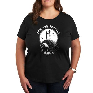 �f�B�Y�j�[ ���f�B�[�X �g�b�v�X T�V���c �v���X�T�C�Y �O���t�B�b�N Disney's Nightmare Before Christmas Plus Now and Forever Graphic Tee Black �u���b�N