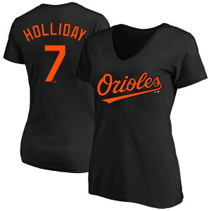�v���t�@�C�� ���f�B�[�X �g�b�v�X T�V���c V�l�b�N �v���X�T�C�Y Profile Women's Jackson Holliday Black Baltimore Orioles Plusize Name & Number V-Neck T-Shirt Orl Black �u���b�N