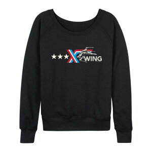�X�^�[ �E�H�[�Y ���f�B�[�X �g�b�v�X T�V���c �p�C�� ���S Women'star Wars X-Wing Americana Logo French Terry Long Sleeve Tee Black �u���b�N
