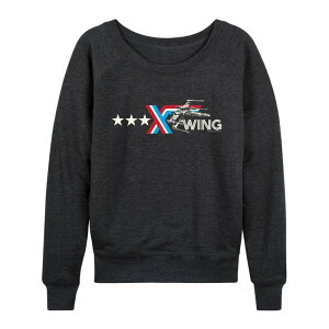 �X�^�[ �E�H�[�Y ���f�B�[�X �g�b�v�X T�V���c �p�C�� ���S Women'star Wars X-Wing Americana Logo French Terry Long Sleeve Tee Heather Charcoal �`���R�[��