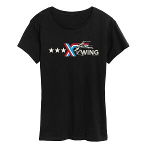 �X�^�[ �E�H�[�Y ���f�B�[�X �g�b�v�X T�V���c ���S �O���t�B�b�N Women'star Wars X-Wing Americana Logo Graphic Tee Black �u���b�N