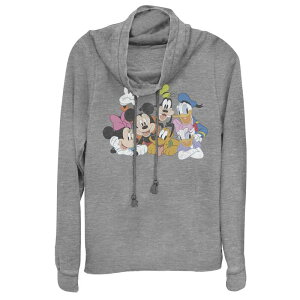 �f�B�Y�j�[ ���f�B�[�X �g�b�v�X T�V���c �O���t�B�b�N Disney's Mickey Mouse Juniors' Classic Group Cowlneck Graphic Lightweight Long Sleeve Gray Heather �O���[