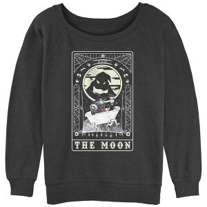 �f�B�Y�j�[ ���f�B�[�X �g�b�v�X T�V���c �p�C�� �O���t�B�b�N Disney's The Nightmare Before Christmas The Moon Tarot Card Juniors' Graphic Slouchy Terry Charcoal Heather �`���R�[��