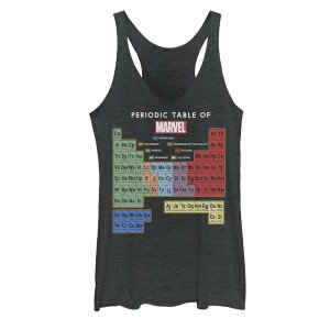 �A�j���L�����N�^�[ ���f�B�[�X �g�b�v�X T�V���c Licensed Character Juniors' Marvel Ultimate Periodic Table Of Elements Tank Top Black Heather �u���b�N