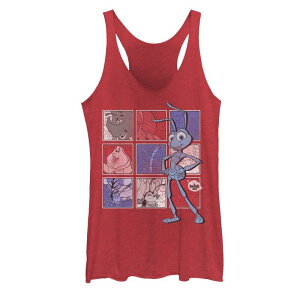 �f�B�Y�j�[ �s�N�T�[ ���f�B�[�X �g�b�v�X T�V���c �O���t�B�b�N Disney / Pixar's A Bug's Life Flik Juniors' Charactersquares Graphic Tank Top Red Heather �w�U�[