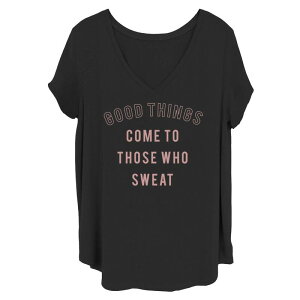 �A���u�����f�b�h ���f�B�[�X �g�b�v�X T�V���c Unbranded Juniors' Good Things Come To Those Who Sweat Pink Fontee Black �u���b�N