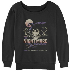 �f�B�Y�j�[ ���f�B�[�X �g�b�v�X T�V���c �p�C�� �O���t�B�b�N Disney's The Nightmare Before Christmas Ft Jack As The Pumpking Juniors' Graphic Slouchy Terry Black �u���b�N