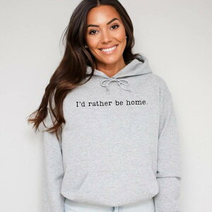 Simply Sage Market ���f�B�[�X �g�b�v�X T�V���c �p�[�J�[ �O���t�B�b�N Simply Sage Market I'd Rather Be Home Typewriter - Women's Graphic Hoodie Graphite �O���t�@�C�g