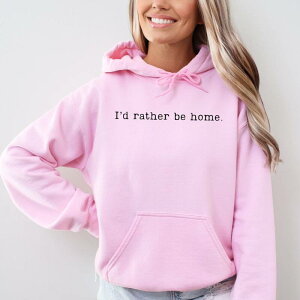 Simply Sage Market ���f�B�[�X �g�b�v�X T�V���c �p�[�J�[ �O���t�B�b�N Simply Sage Market I'd Rather Be Home Typewriter - Women's Graphic Hoodie Light Pink �s���N