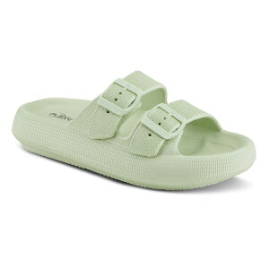 yz tNTX fB[X T_ V[Y Flexus by Spring Step Bubbles Women's Slide Sandals Light Green