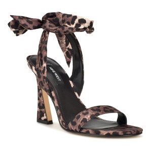 �i�C���E�F�X�g ���f�B�[�X �V���[�Y �T���_�� �q�[�� Nine West Kelsie Women's Heeledressandals Leopard Satin �A�j�}��