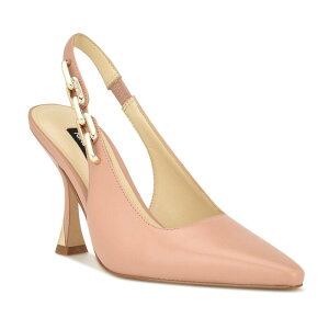 �i�C���E�F�X�g ���f�B�[�X �V���[�Y �p���v�X ���U�[ Nine West Veroni Women's Leather Stiletto Slingback Dress Pumps Light Natural