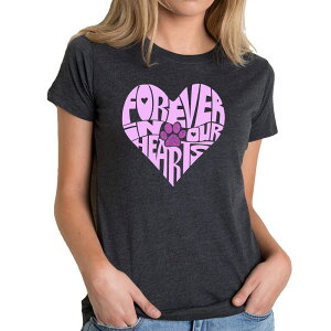 �G���G�[�|�b�v�A�[�g ���f�B�[�X �g�b�v�X T�V���c LA Pop Art Forever In Our Hearts - Women's Premium Blend Word Art-shirt Black �u���b�N