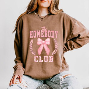 Simply Sage Market ���f�B�[�X �g�b�v�X T�V���c �X�E�F�b�g Simply Sage Market Coquette Pink Homebody Club - Women's Lightweight Garment Dyed Sweatshirt Espresso �s���N