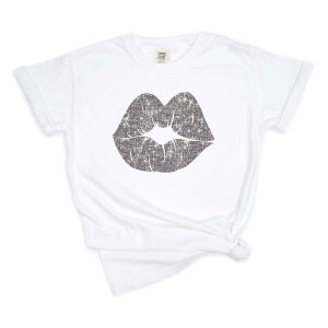 Simply Sage Market ���f�B�[�X �g�b�v�X T�V���c Simply Sage Market Diamond Lips Garment Dyed Tees White �z���C�g