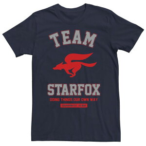 �A�j���L�����N�^�[ ���f�B�[�X �g�b�v�X T�V���c ���S Licensed Character Men's Nintendo Team Star Fox Logo Tee Navy �l�C�r�[