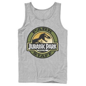 �A�j���L�����N�^�[ ���f�B�[�X �g�b�v�X T�V���c Licensed Character Men's Jurassic Park Staff Icon T-Rex Skeleton Tank Top Athletic Heather �w�U�[