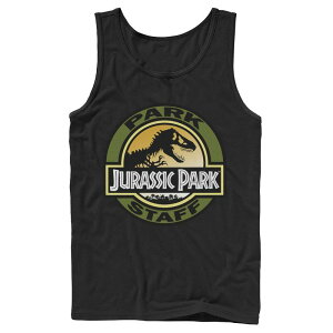 �A�j���L�����N�^�[ ���f�B�[�X �g�b�v�X T�V���c Licensed Character Men's Jurassic Park Staff Icon T-Rex Skeleton Tank Top Black �u���b�N