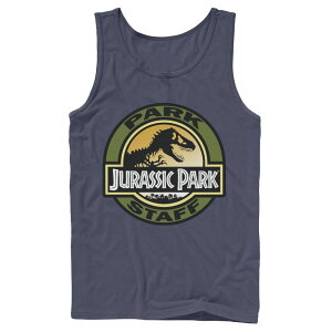 �A�j���L�����N�^�[ ���f�B�[�X �g�b�v�X T�V���c Licensed Character Men's Jurassic Park Staff Icon T-Rex Skeleton Tank Top Navy �l�C�r�[