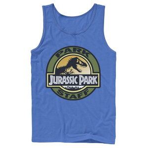 �A�j���L�����N�^�[ ���f�B�[�X �g�b�v�X T�V���c Licensed Character Men's Jurassic Park Staff Icon T-Rex Skeleton Tank Top Royal
