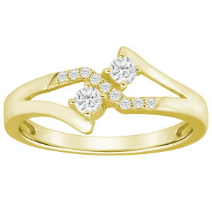 Alyson Layne ���f�B�[�X �A�N�Z�T���[ �����O Alyson Layne 10k Gold 1/4 Carat.W. Lab Grown Diamond Crossed Ring 10k Gold �S�[���h