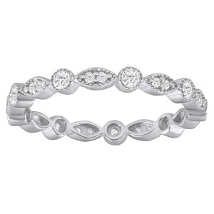 Alyson Layne ���f�B�[�X �A�N�Z�T���[ �����O Alyson Layne 10k Gold 3/8 Carat.W. Lab Grown Diamond Oval & Round Eternity Band 10k White Gold �z���C�g