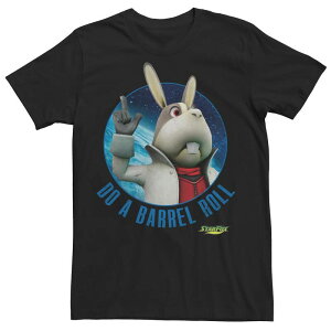 �A�j���L�����N�^�[ ���f�B�[�X �g�b�v�X T�V���c Licensed Character Men'star Fox 3D Peppy Barrel Roll Tee Black �u���b�N