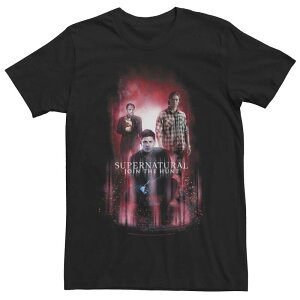 �A�j���L�����N�^�[ ���f�B�[�X �g�b�v�X T�V���c Licensed Character Men'supernatural Join The Hunt Red Hue Poster Tee Black �u���b�N