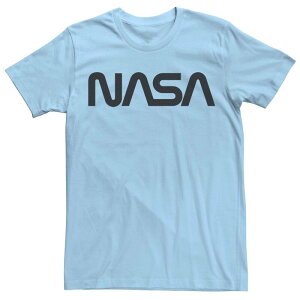 �A�j���L�����N�^�[ ���f�B�[�X �g�b�v�X T�V���c ���S �O���t�B�b�N Licensed Character Men's NASA Simple Text Logo Graphic Tee Light Blue �u���[