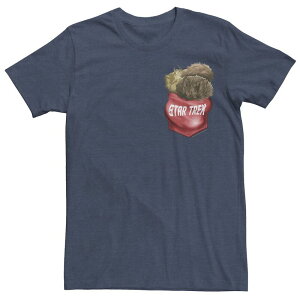 �A�j���L�����N�^�[ ���f�B�[�X �g�b�v�X T�V���c Licensed Character Men'star Trek Original Series Pocket Of Tribbles Tee Navy Heather �w�U�[