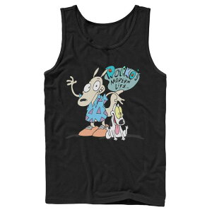 �A�j���L�����N�^�[ ���f�B�[�X �g�b�v�X T�V���c Licensed Character Men's Nickelodeon Rocko's Modern Life Show Intro Tank Top Black �u���b�N
