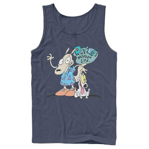 �A�j���L�����N�^�[ ���f�B�[�X �g�b�v�X T�V���c Licensed Character Men's Nickelodeon Rocko's Modern Life Show Intro Tank Top Navy �l�C�r�[